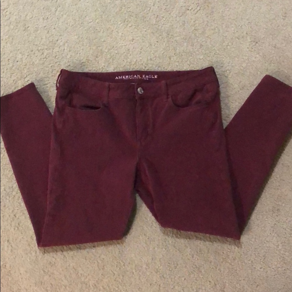 Red American Eagle jeggings